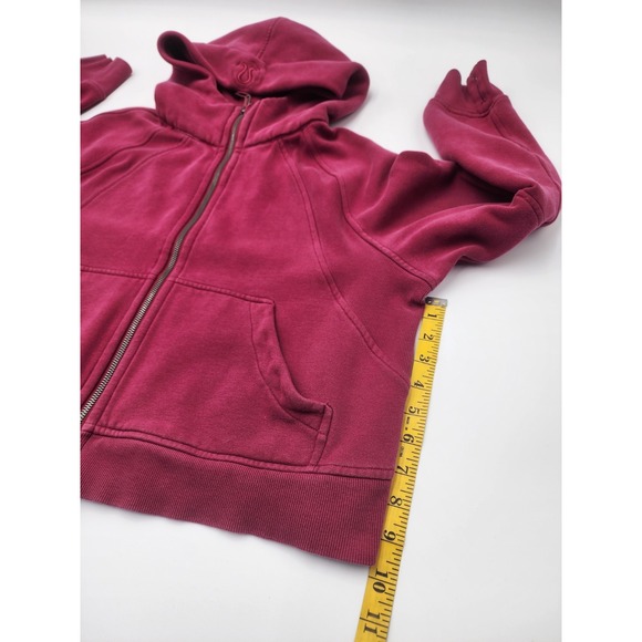 Vintage Cropped‎ Lululemon Hoodie Pink Oversized Y2K Athletic Full Zip M - Picture 8 of 14
